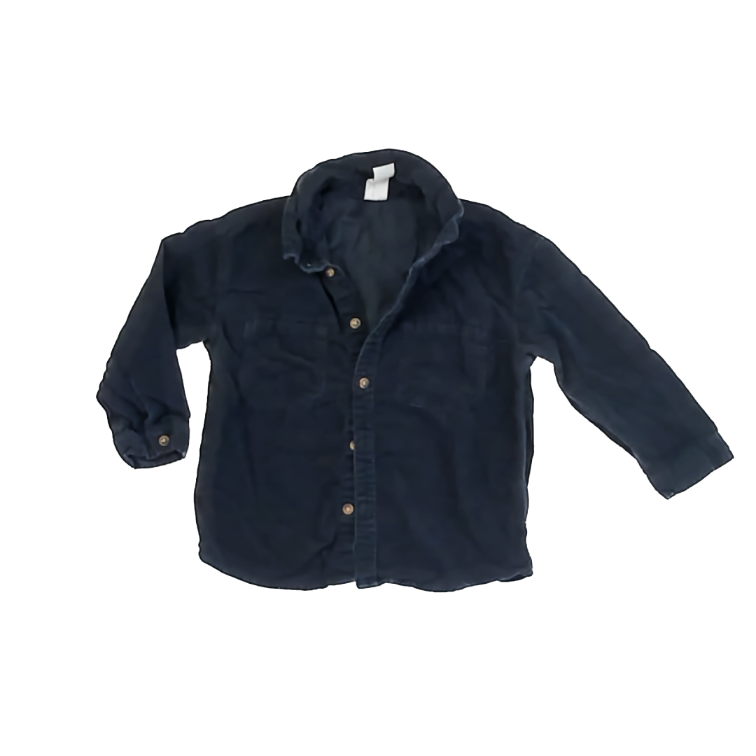 H&M Boys Navy Button Down Long Sleeve Size: 2T Navy
