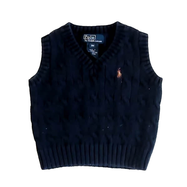 Ralph Lauren Boys Navy Sweater Vest Size: 9 Months Navy