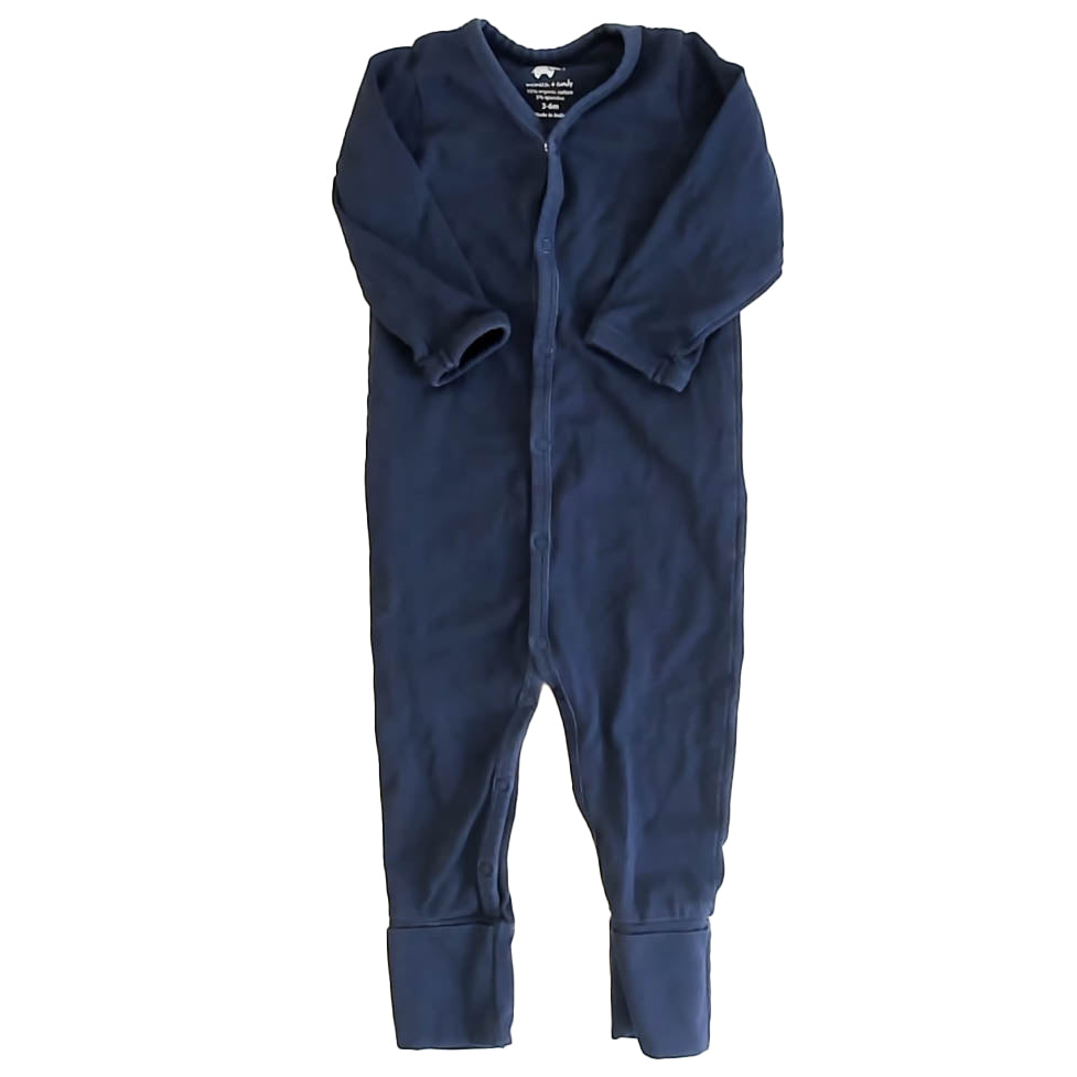 Monica & Andy Boys Navy 1-piece footed Pajamas Size: 3-6 Months Navy