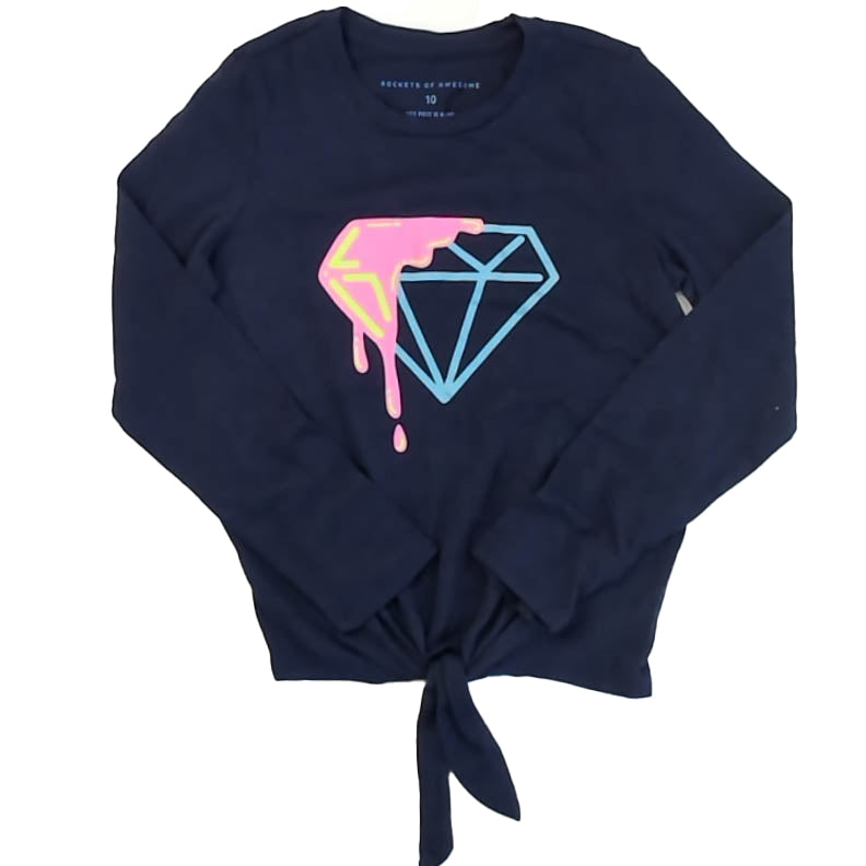 Rockets Of Awesome Girls Navy Long Sleeve T-Shirt Size: 10 Years Navy