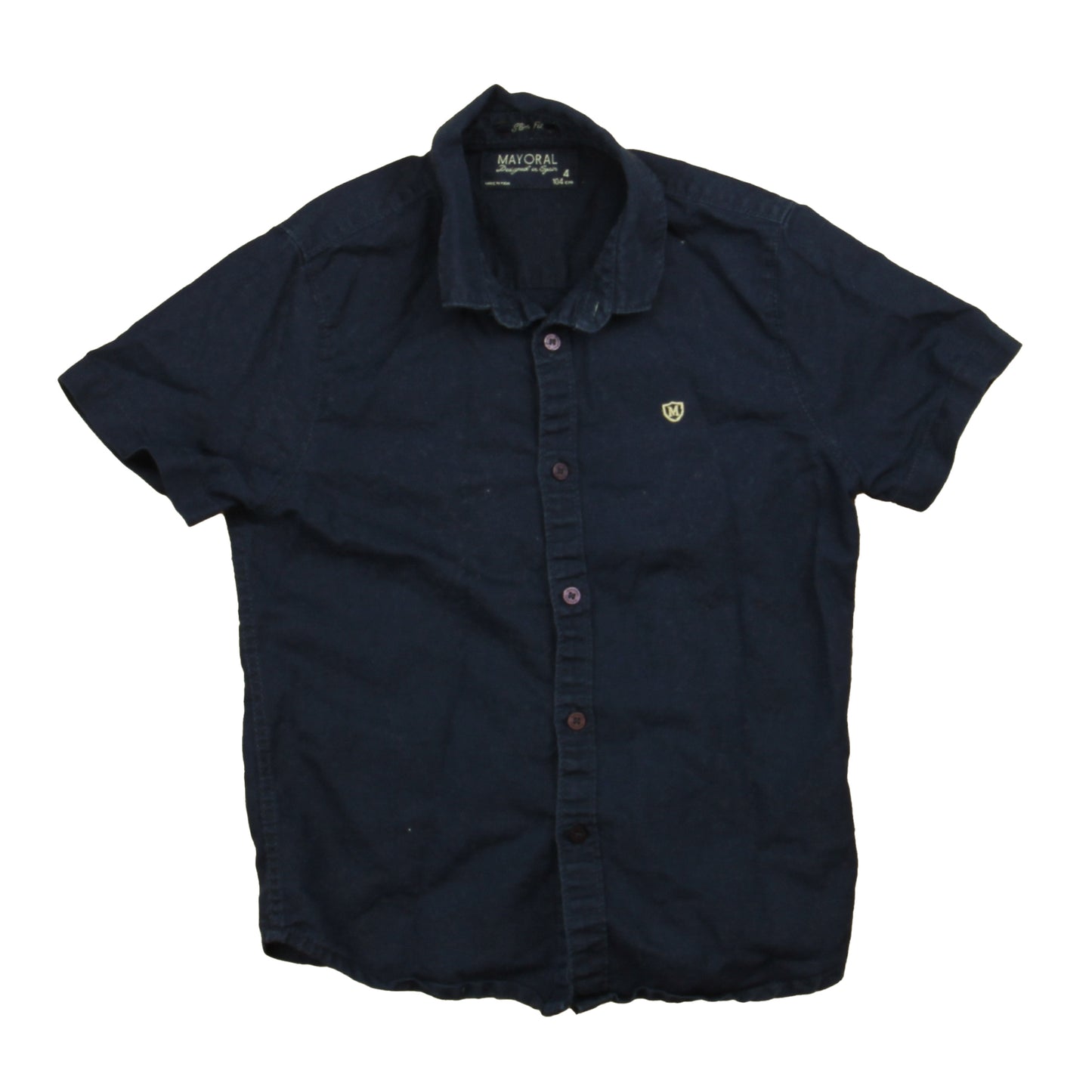 Mayoral Boys Navy Button Down Long Sleeve Size: 4T Navy