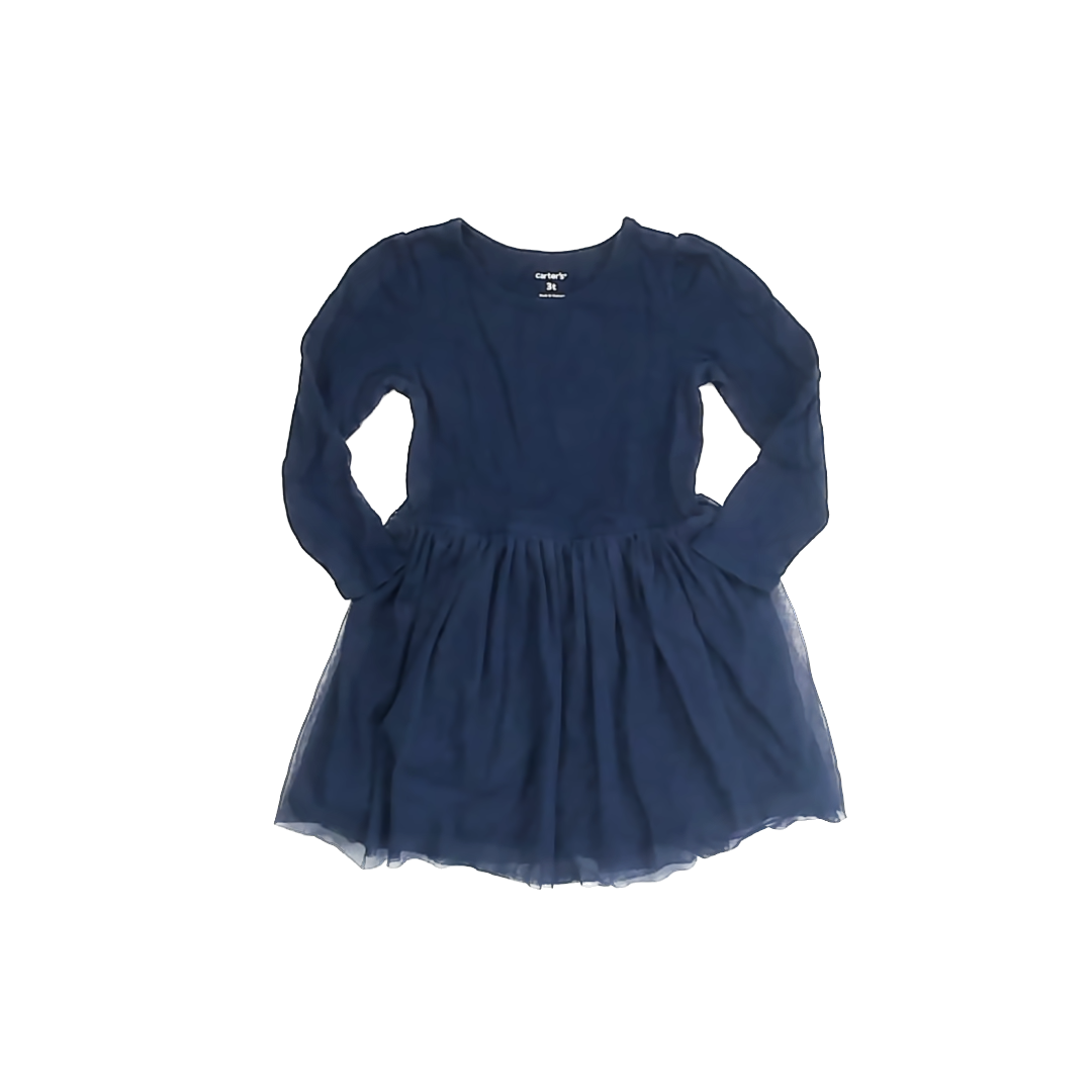 Carter''s Girls Navy Dress Size: 3T Navy