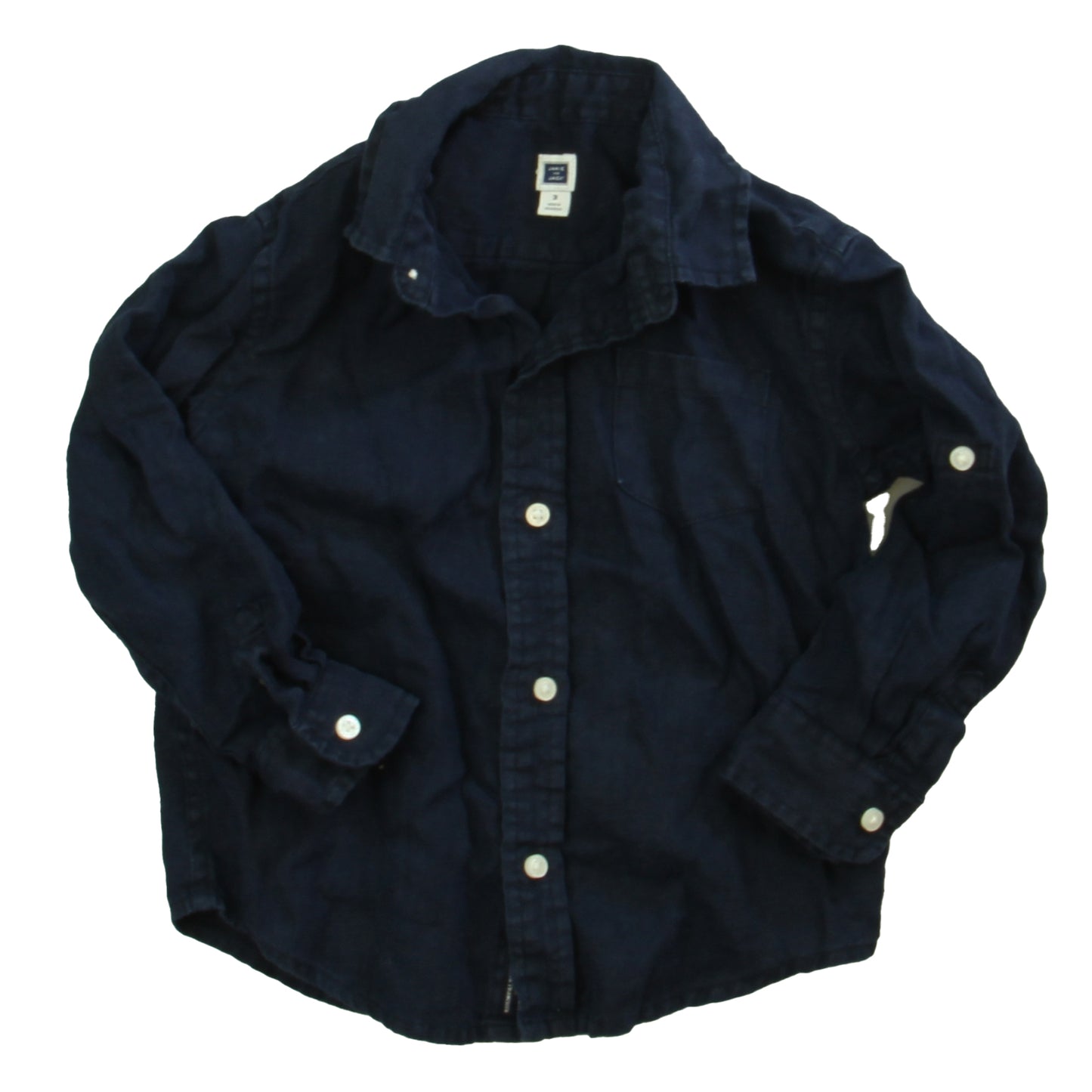 Janie and Jack Boys Navy Button Down Long Sleeve Size: 3T Navy