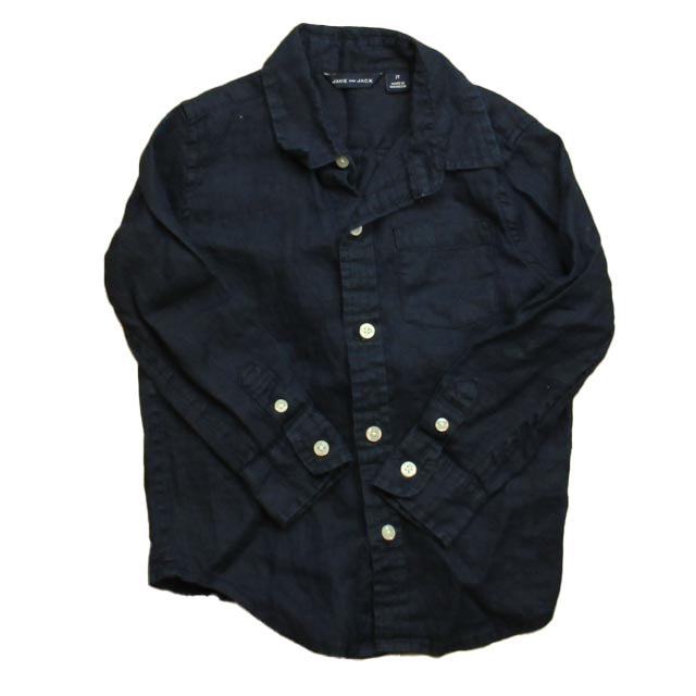 Janie and Jack Boys Navy Button Down Long Sleeve Size: 2T Navy