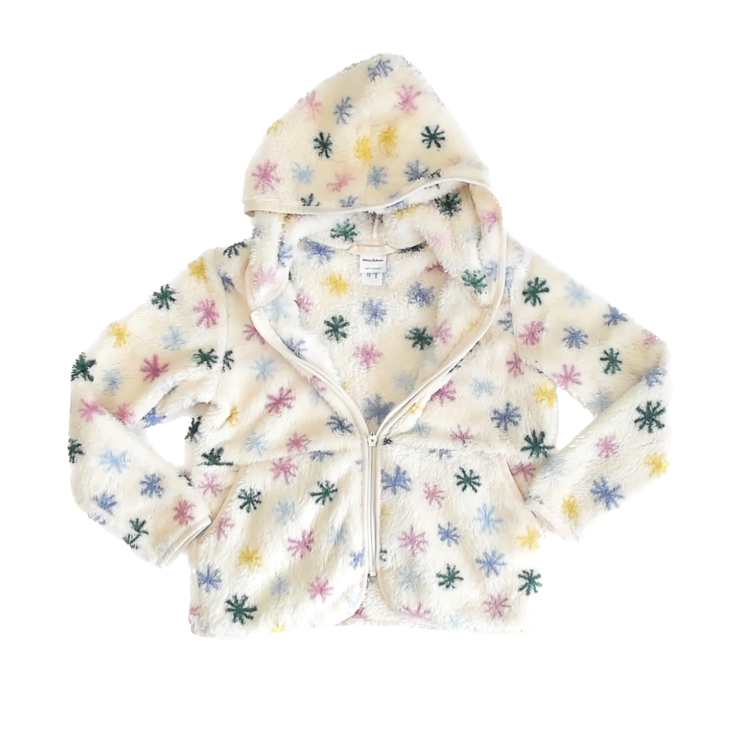 Hanna Andersson Girls Off white Dots Fleece Size: 6-7 Years Off white Dots