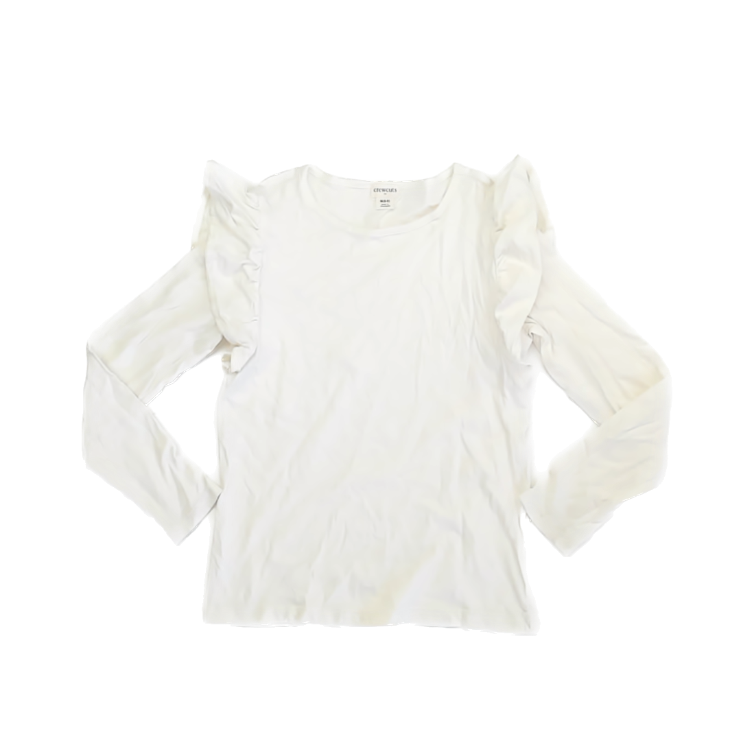 Crewcuts Girls Off White Long Sleeve T-Shirt Size: 8-9 Years Off White