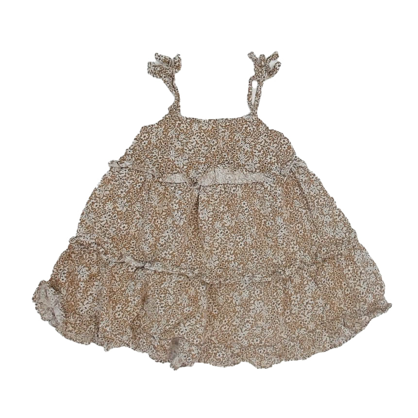 Rylee + Cru Girls Olive Floral Dress Size: 6 Years Olive Floral