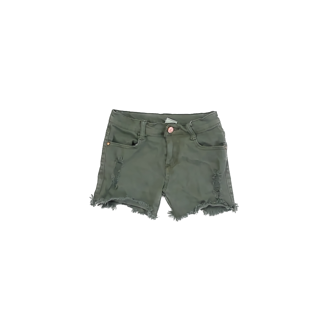 Unknown Girls Olive Green Jean Shorts Size: 8-10 Years Olive Green