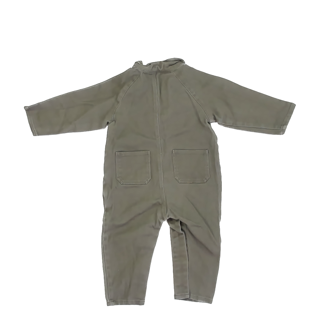 Rylee + Cru Unisex Olive Green Romper Size: 18-24 Months Olive Green