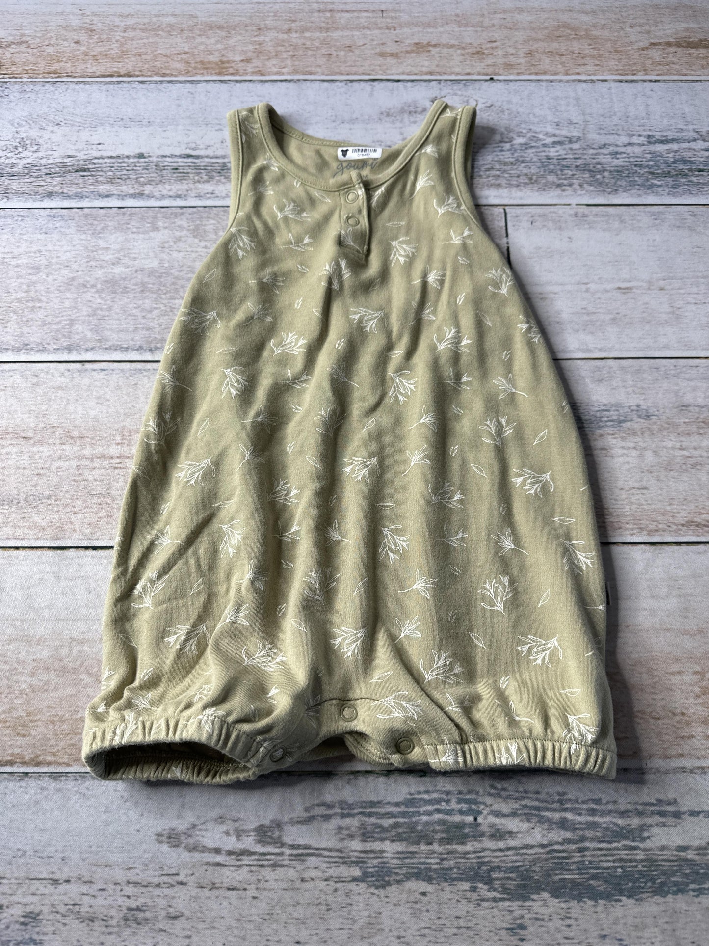 Goumi Boys Olive | Leaves Romper Size: 18-24 months Olive | Leaves