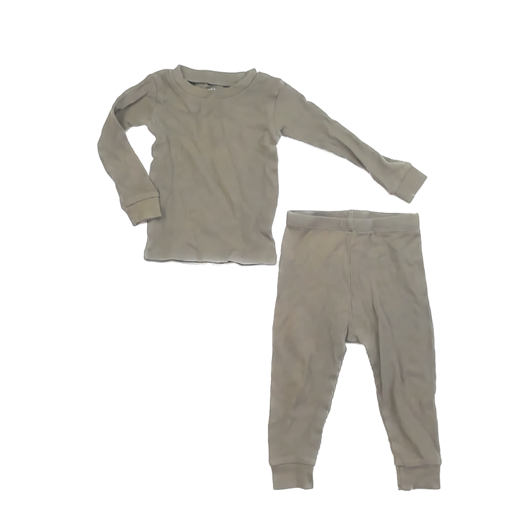 Burt's Bees Boys Olive 2-piece Pajamas Size: 24 Months Olive