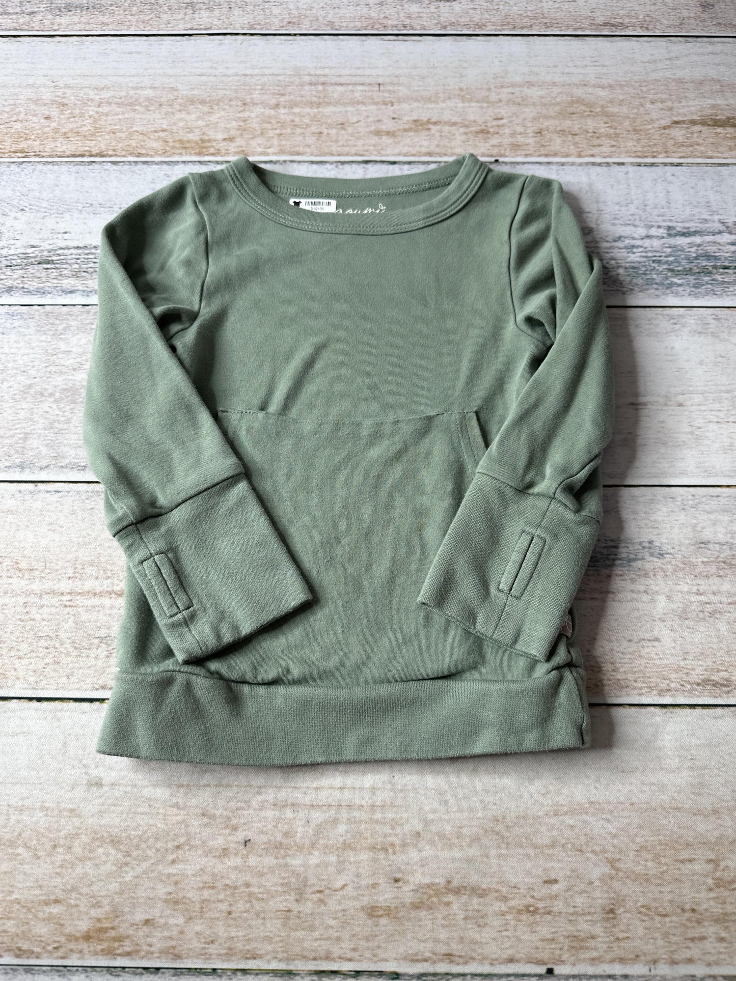 Goumi Unisex Olive Long Sleeve Shirt Size: 3T Olive
