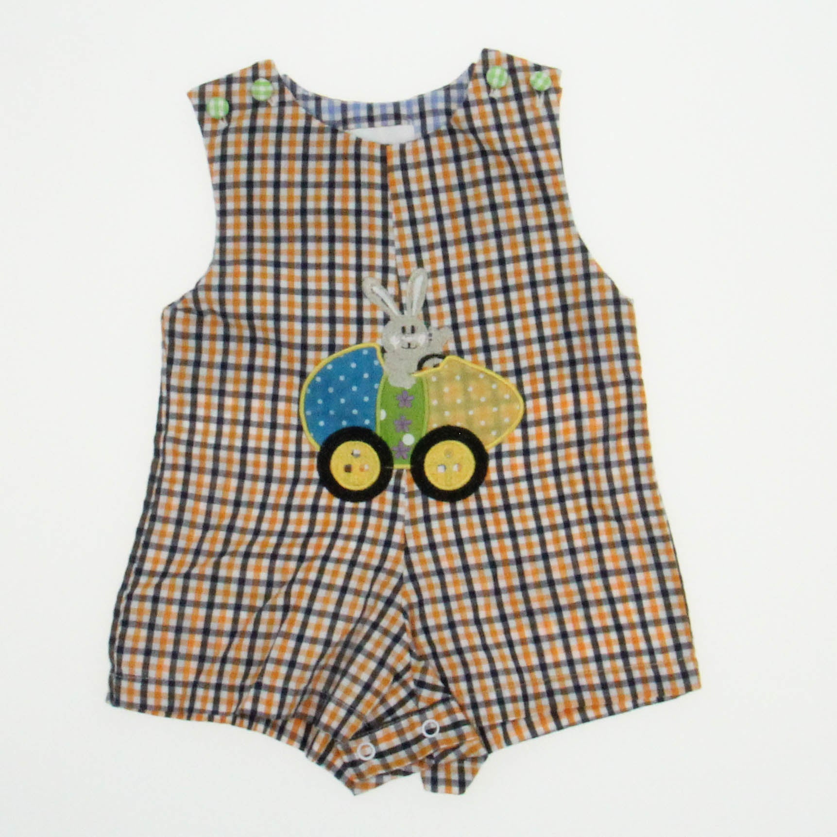 Lil Cactus Boys Orange | Black Romper Size: 3-6 Months Orange | Black