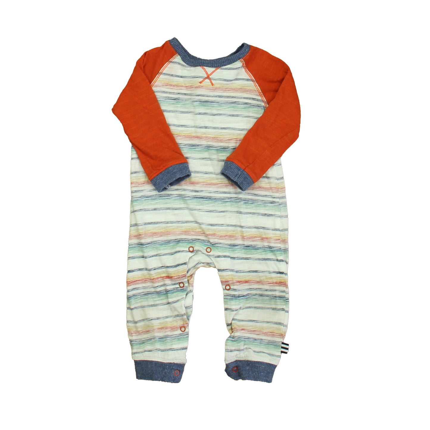 Splendid Boys Orange | Blue | White Stripe Long Sleeve Outfit Size: 6-9 Months Orange | Blue | White Stripe