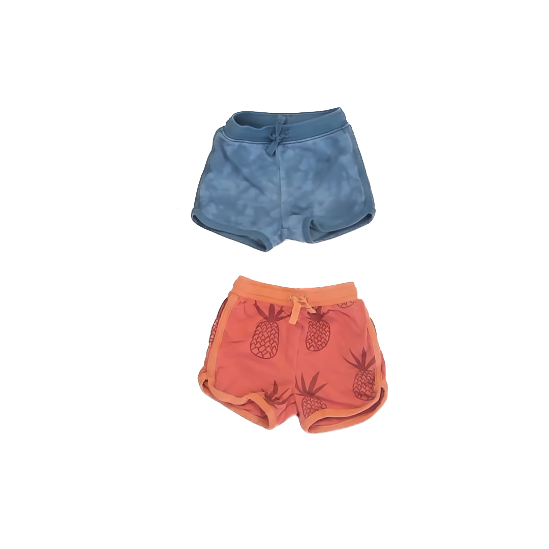 Tea Collection Girls Orange | Blue Shorts Size: 9-12 Months Orange | Blue