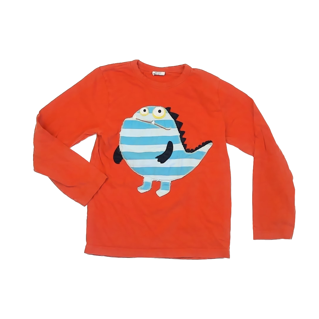 Mini Boden Girls Orange | Dinosaur Long Sleeve T-Shirt Size: 9-10 Years Orange | Dinosaur