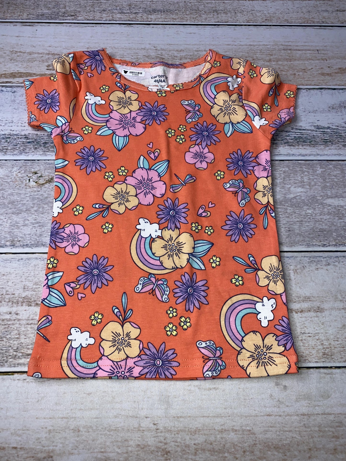 Carters Girls orange | Flowers Pajamas Size: 4T orange | Flowers