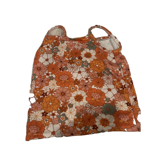 Little Lucca Love Girls orange | Flowers Tank Top Size: 4T orange | Flowers