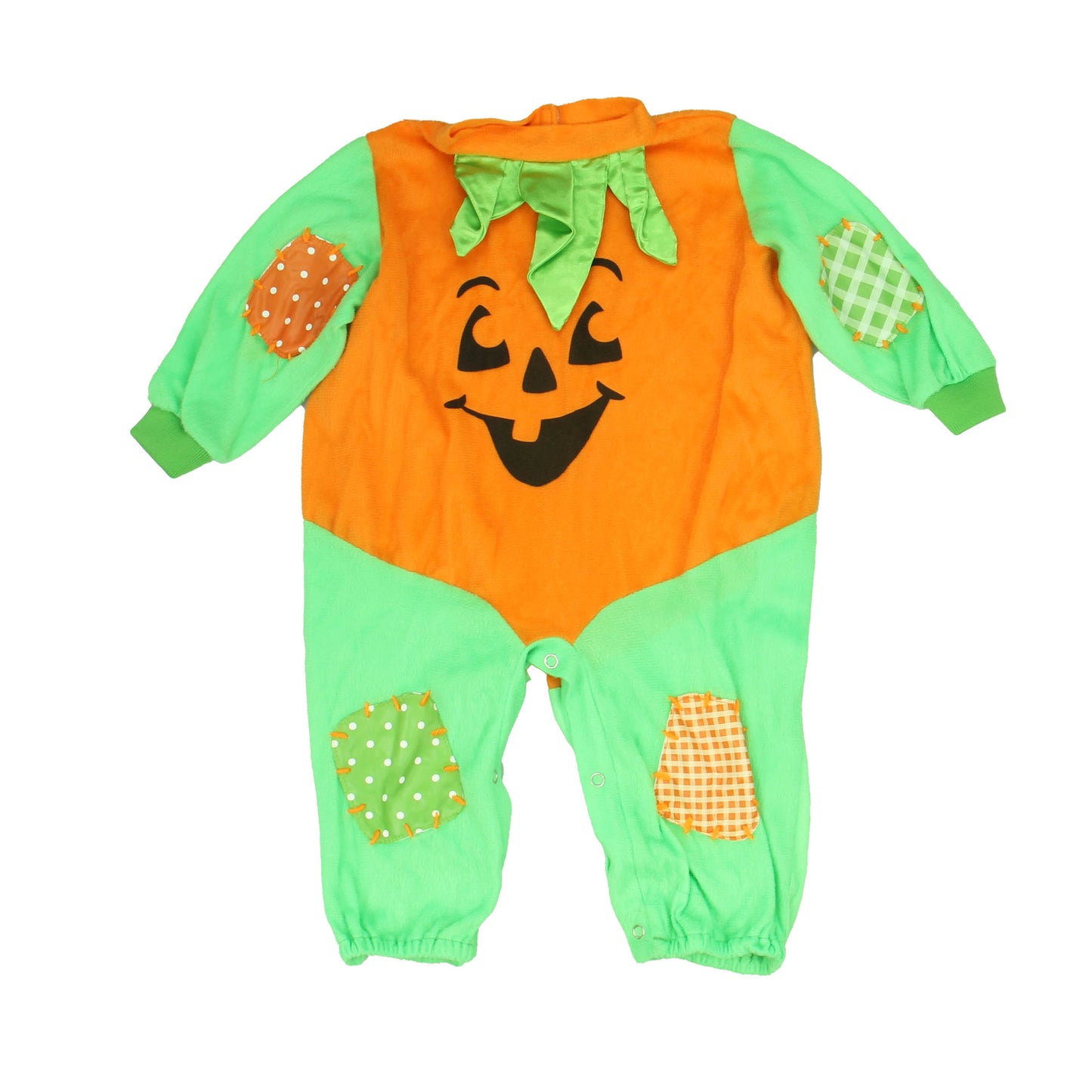 Unknown Brand Unisex Orange | Green | Pumpkin Costume Size: 6-12 Months Orange | Green | Pumpkin