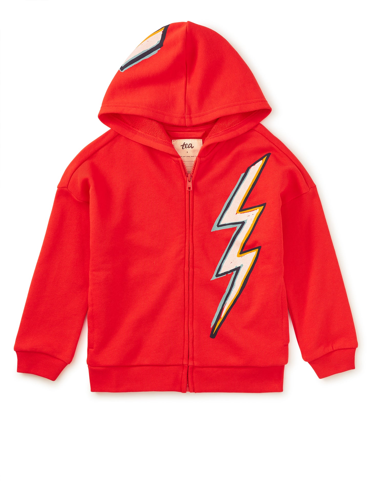 Tea Collection Boys Orange Lighting Bolt Hoodie Size: 5T Orange Lighting Bolt