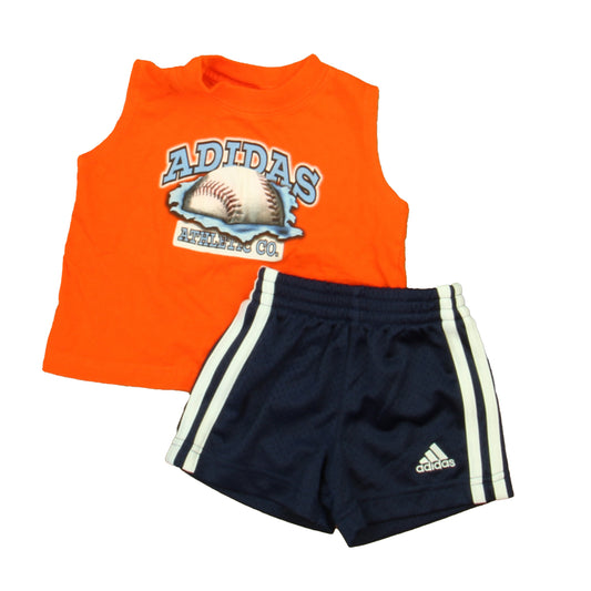 Adidas Boys Orange | Navy Apparel Sets Size: 3 Months Orange | Navy