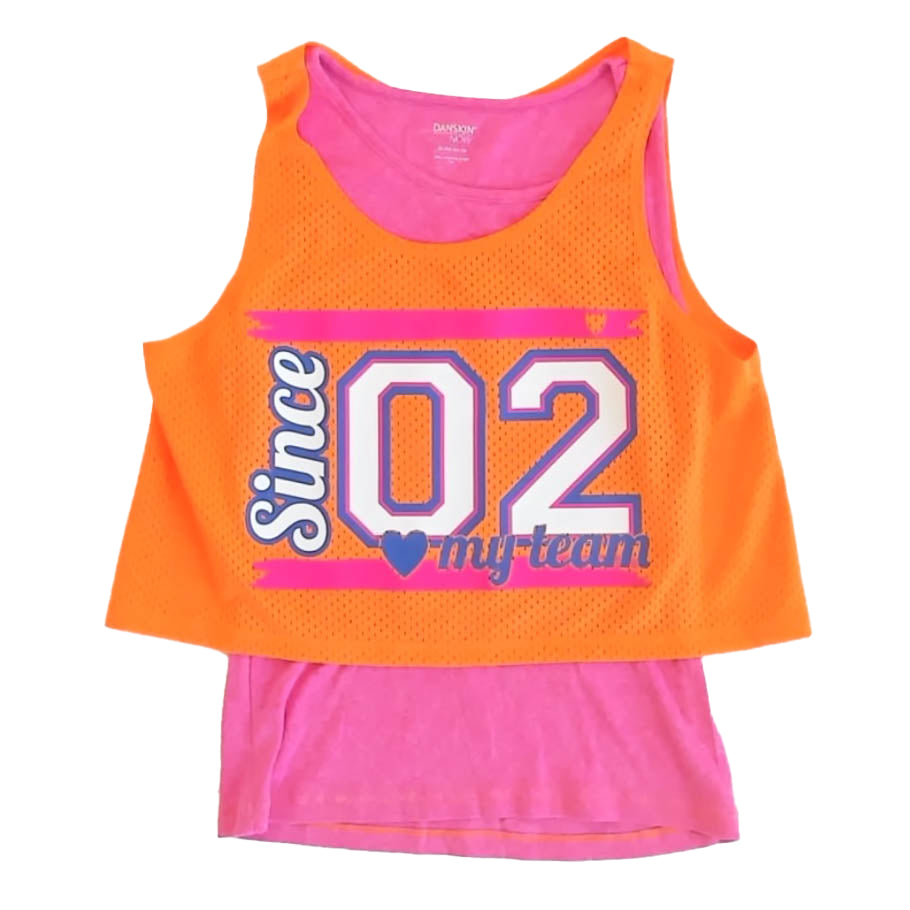Danksin Girls Orange | Pink Tank Top Size: 14 Years Orange | Pink
