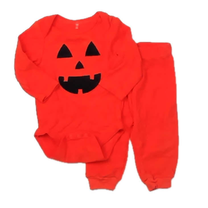 Chickpea Unisex Orange Pumpkin Apparel Sets Size: 3-6 Months Orange Pumpkin