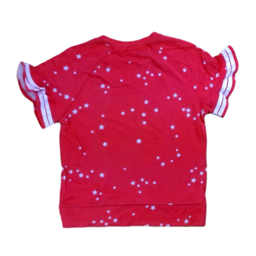 Rockets Of Awesome Girls Orange Red | White Stars Short Sleeve Shirt Size: 8 Years Orange Red | White Stars