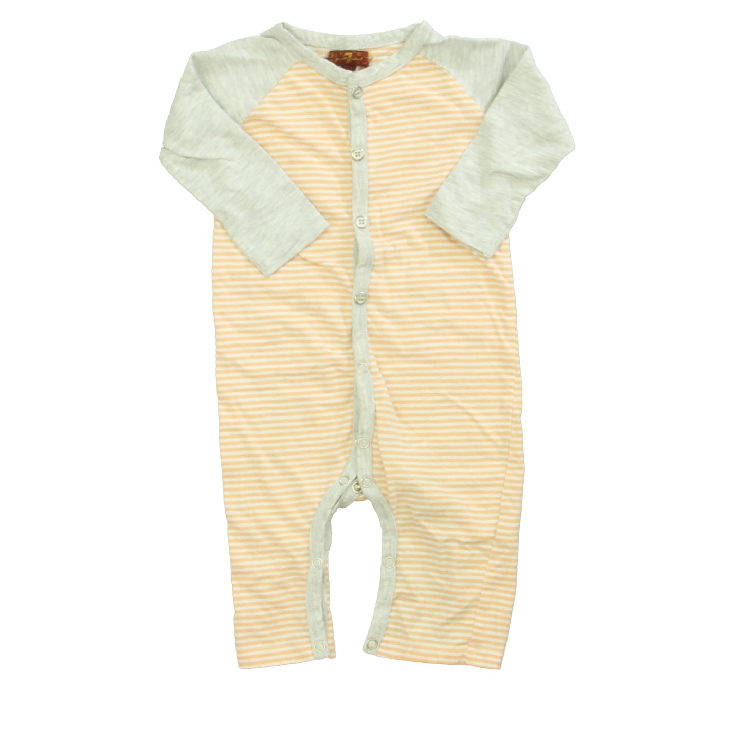 7 for all Mankind Boys Orange Stripe | Gray Long Sleeve Outfit Size: 3-6 Months Orange Stripe | Gray