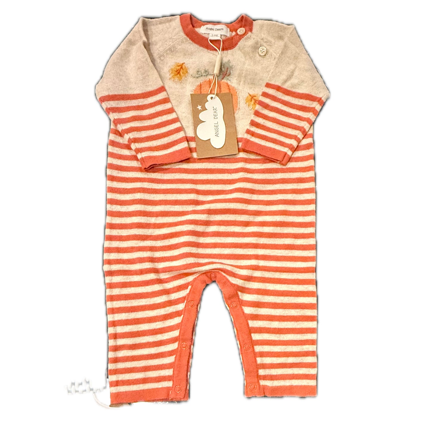 Angel Dear Unisex Orange Stripe Pumpkins Long Sleeve Outfit Size: 3-6 Months Orange Stripe Pumpkins
