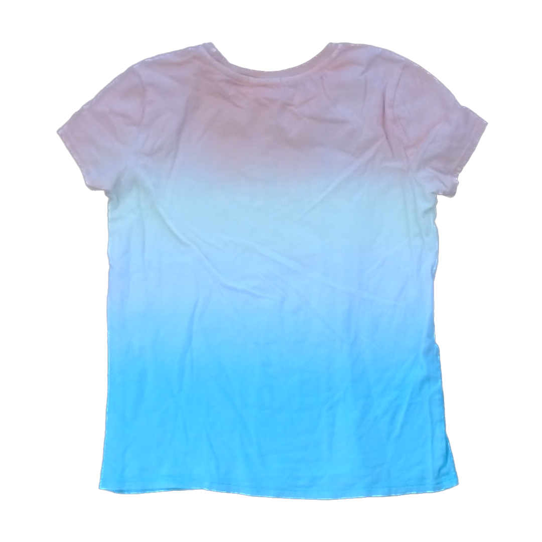 Rockets Of Awesome Girls Orange to Blue Ombre Short Sleeve Shirt Size: 12 Years Orange to Blue Ombre