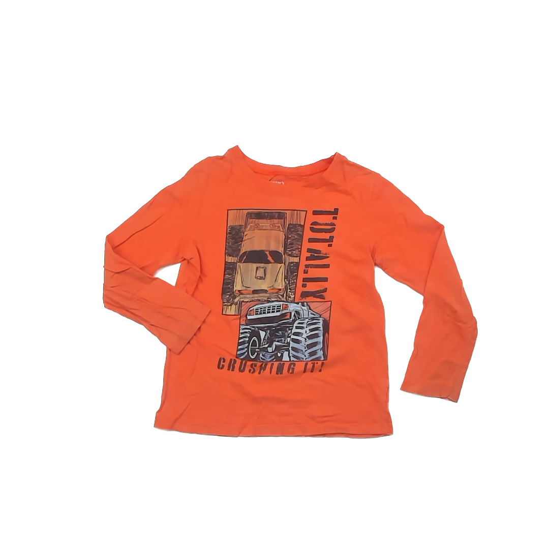 Carter's Boys Orange | Truck Long Sleeve T-Shirt Size: 7 Years Orange | Truck