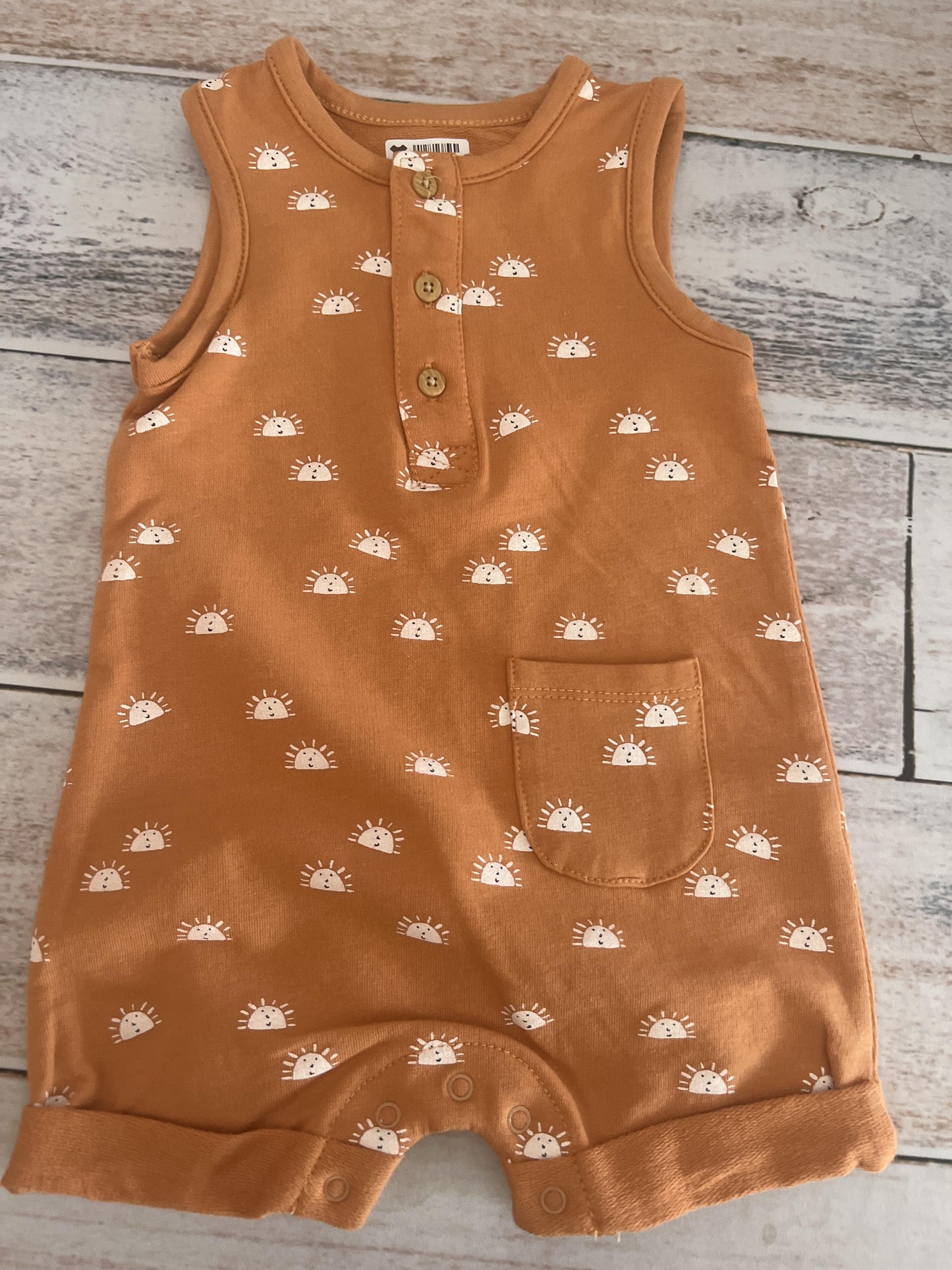 Focus Unisex orange | White | Pattern Romper Size: 6 months orange | White | Pattern