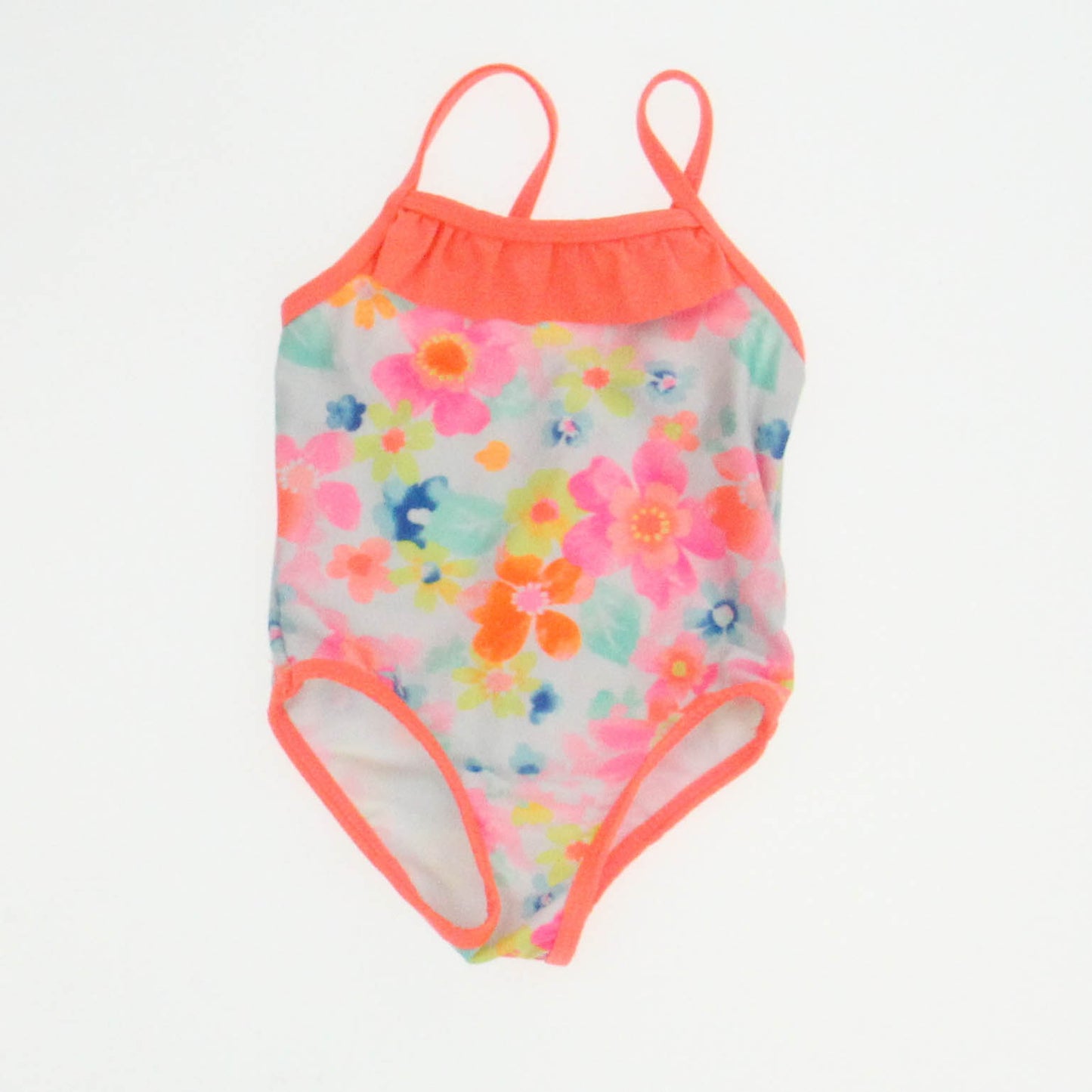 Wonder Nation Girls Orange | White 1-piece Swimsuit Size: 6-9 Months Orange | White