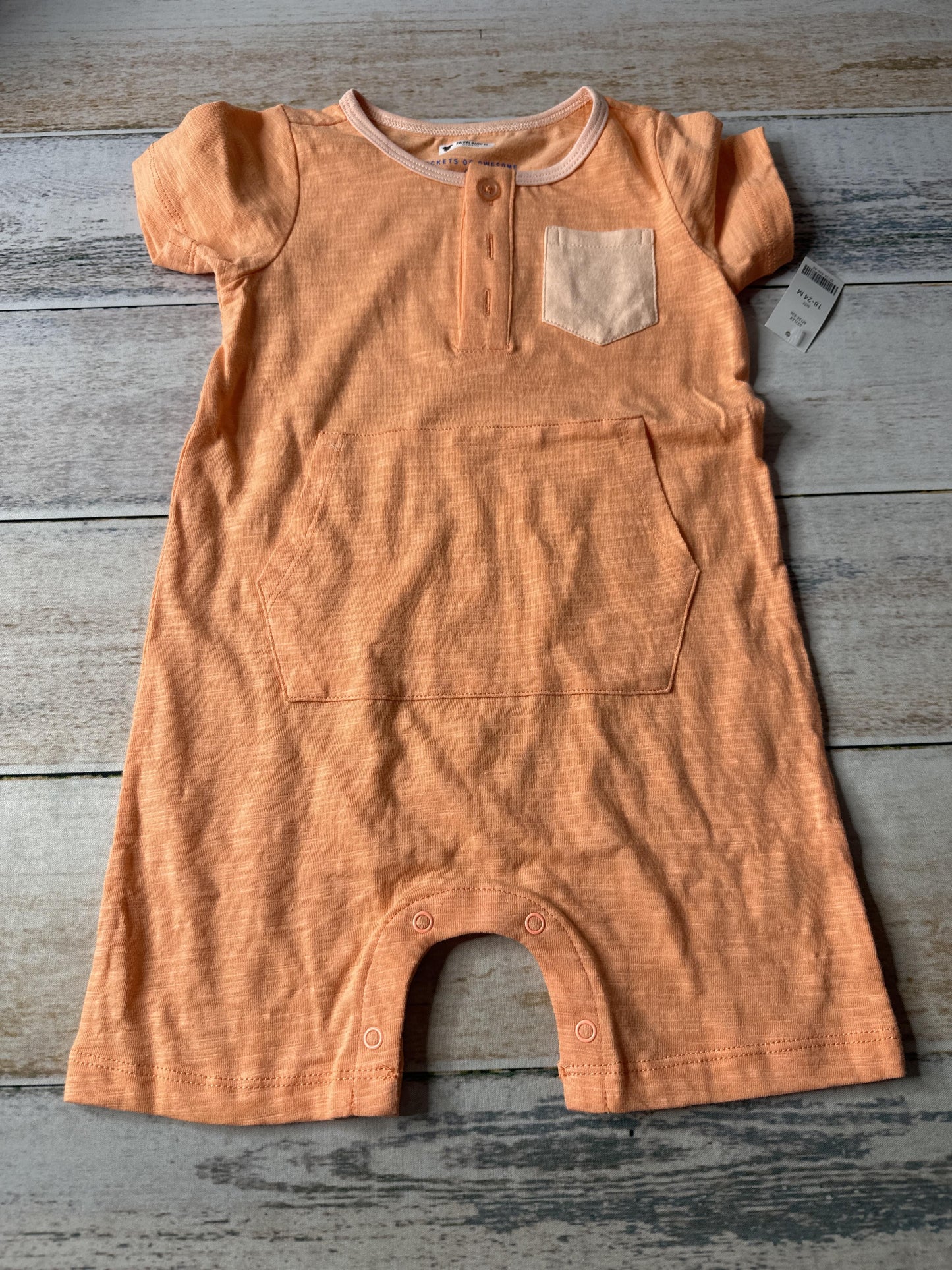 Rockets of Awesome Unisex orange Romper Size: 18-24 months orange