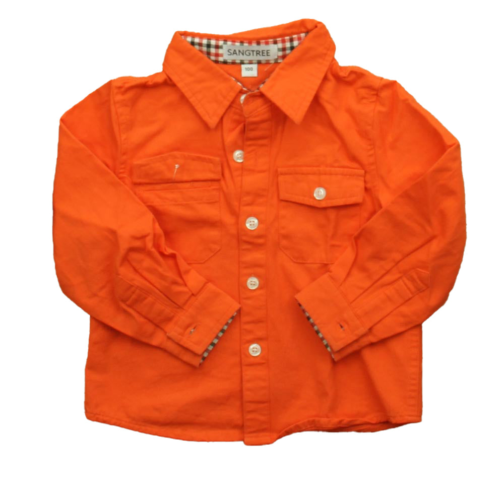 Sangtree Boys Orange Button Down Long Sleeve Size: 4T Orange