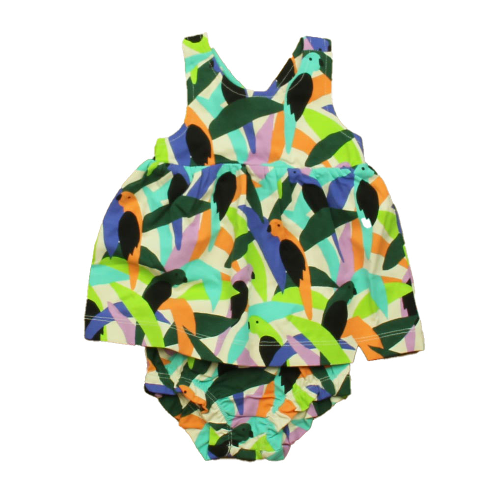 Hanna Andersson Girls Parrots Dress Size: 0-3 Months Parrots