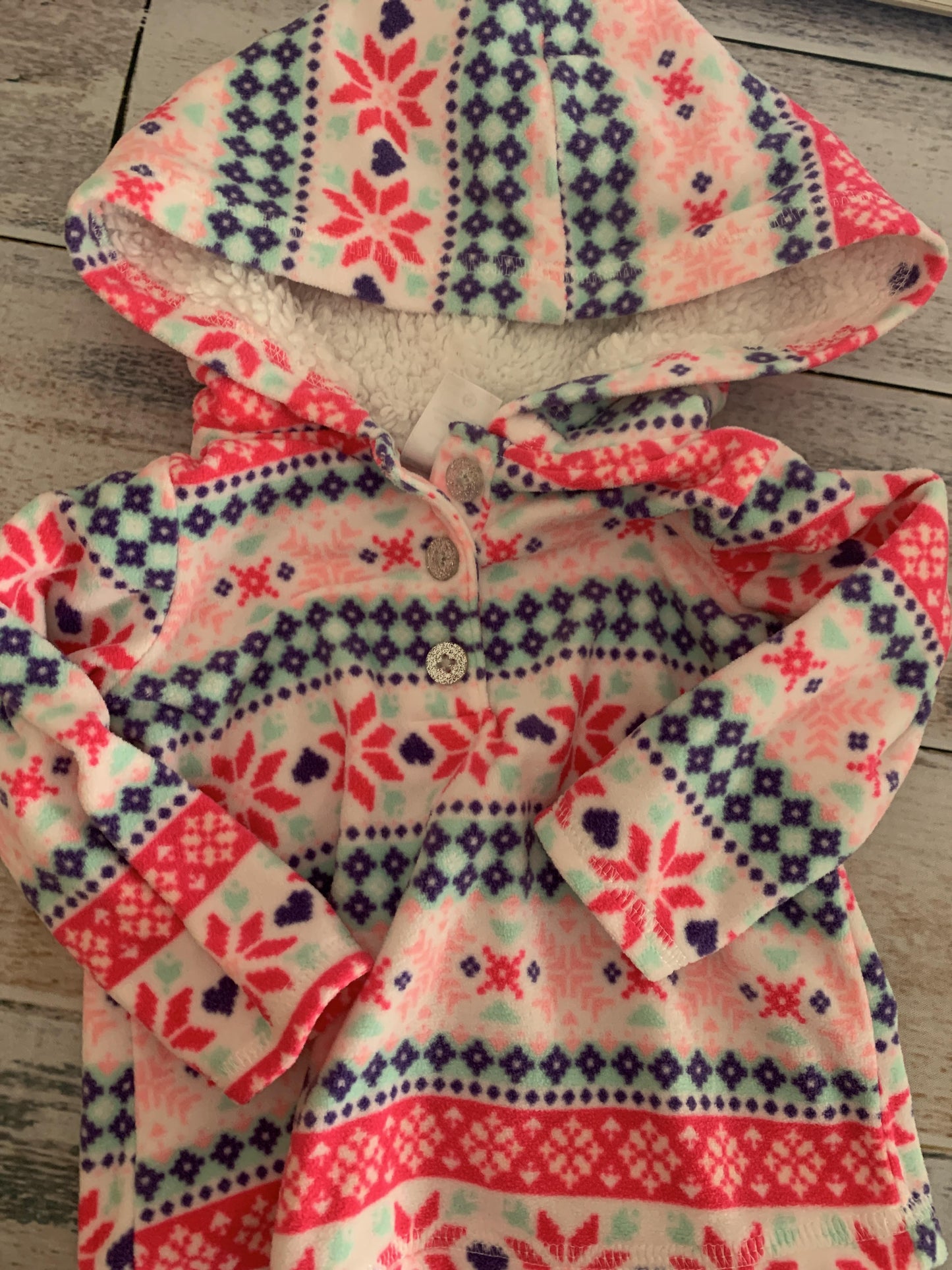 Girls Pattern | pink Hoodie Size: 12 months Pattern | pink