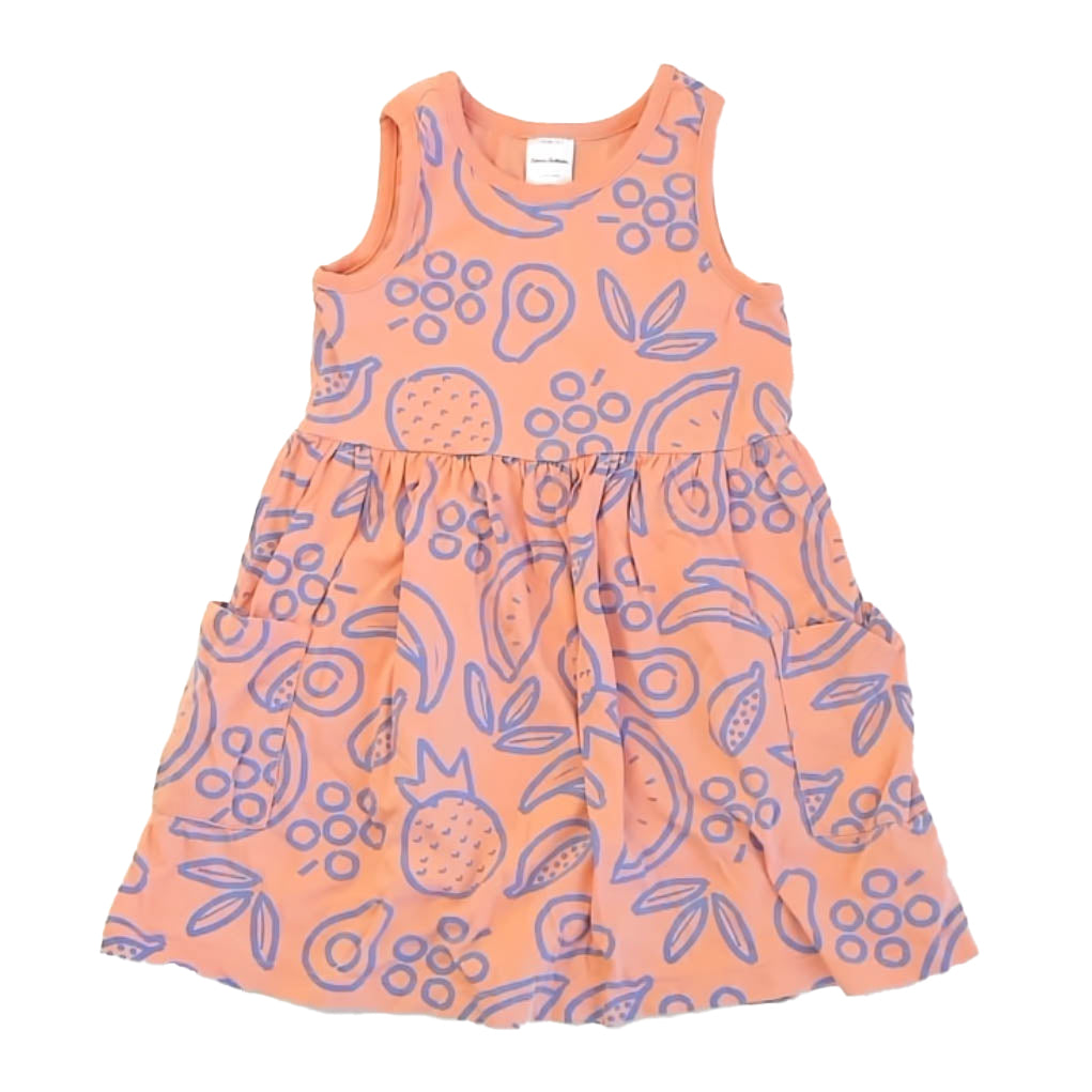 Hanna Andersson Girls Peach | Blue Fruit Dress Size: 5T Peach | Blue Fruit