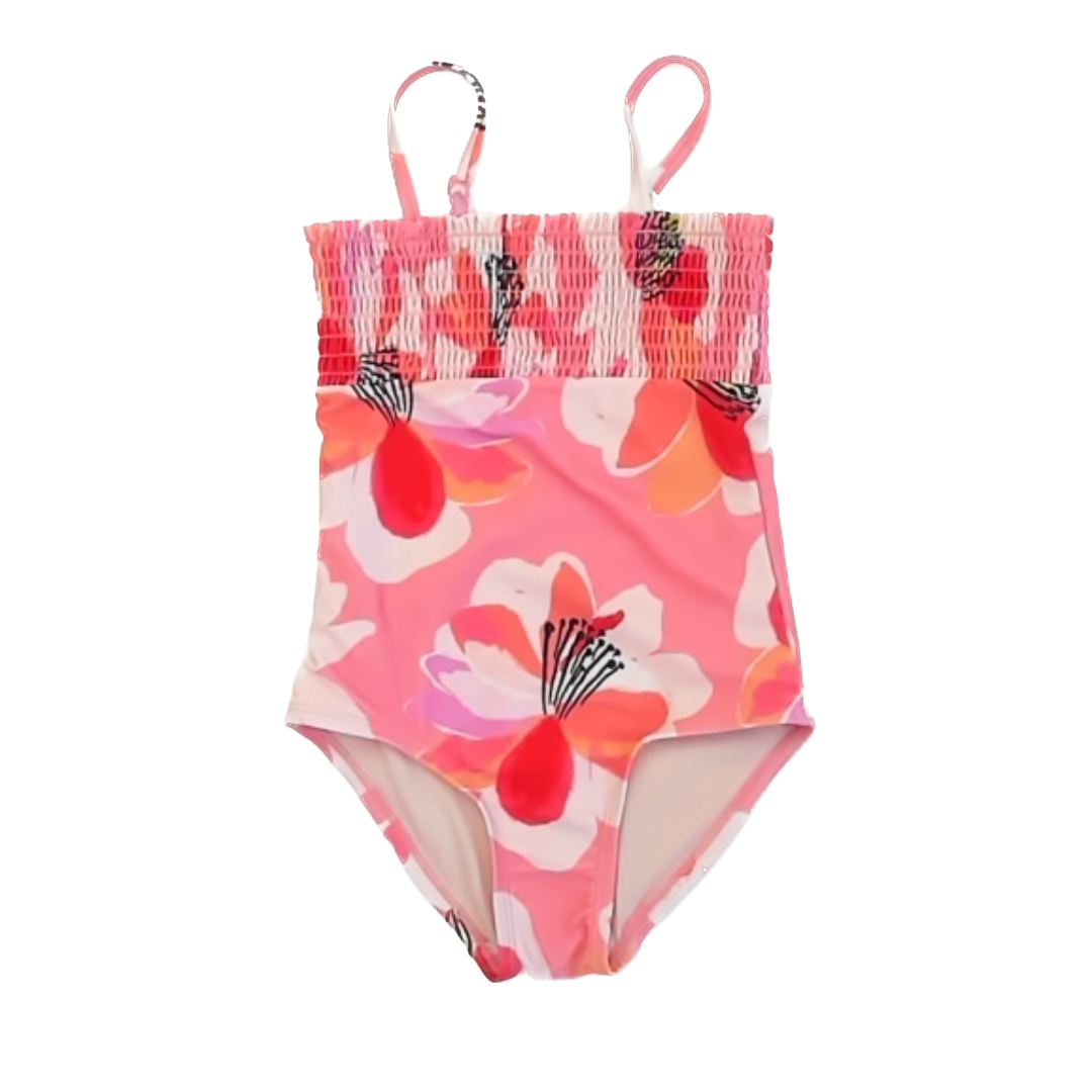 Tea Collection Girls Peach | Floral One Piece Swimwear Size: 6T Peach | Floral One Piece