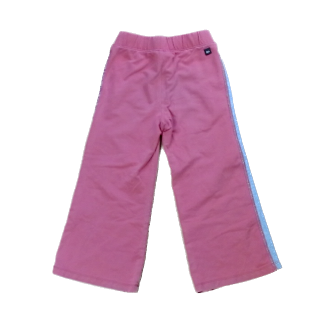 Tea Collection Girls Peach | Gray Side Stripes Pants Size: 3T Peach | Gray Side Stripes