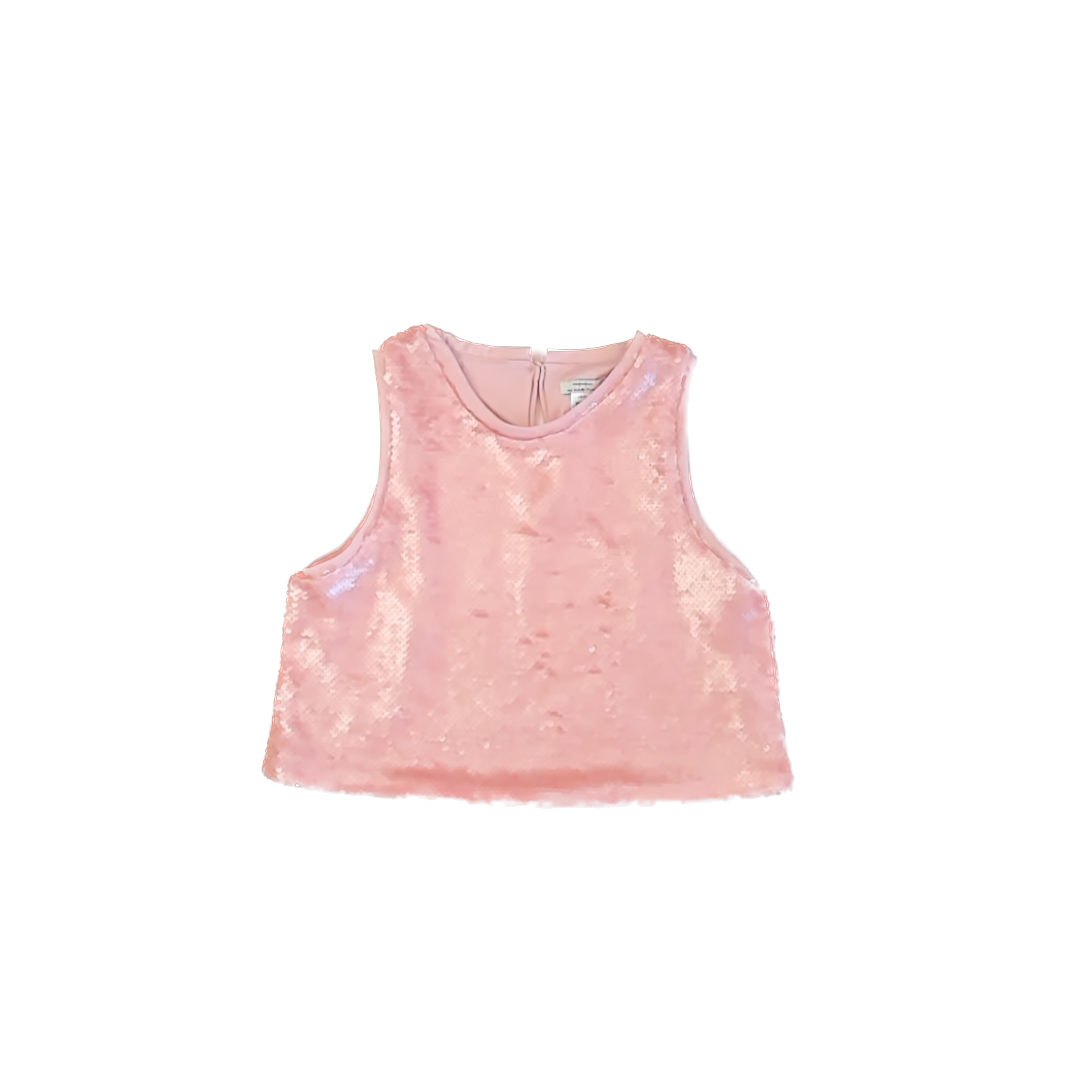 Habitual Girls Peach Sequins Tank Top Size: 10-12 Years Peach Sequins