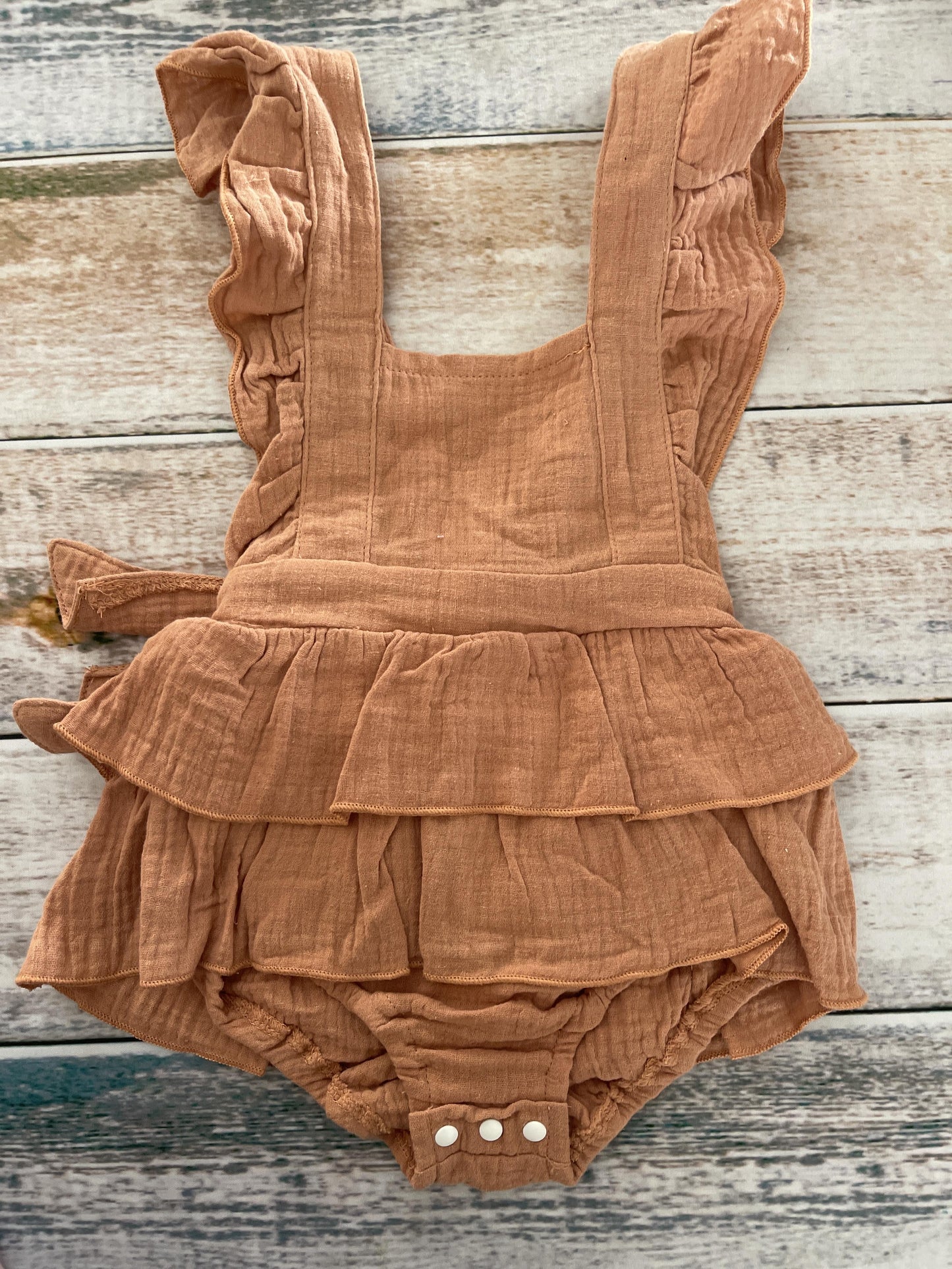Baby Panache Girls Peach Romper Size: 6-12 months Peach