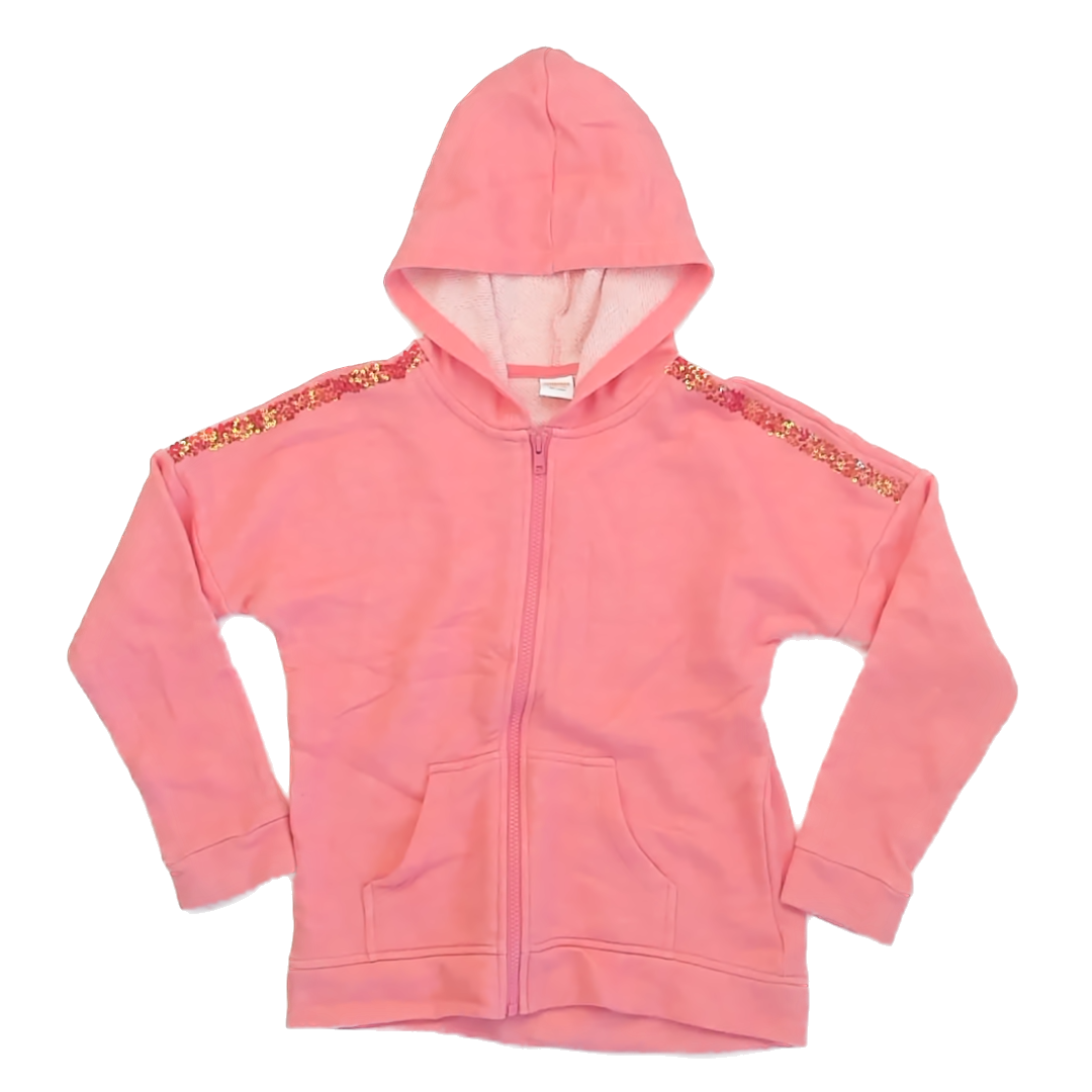 Children's Place Girls Peach Hoodie Size: 10-12 Years Peach
