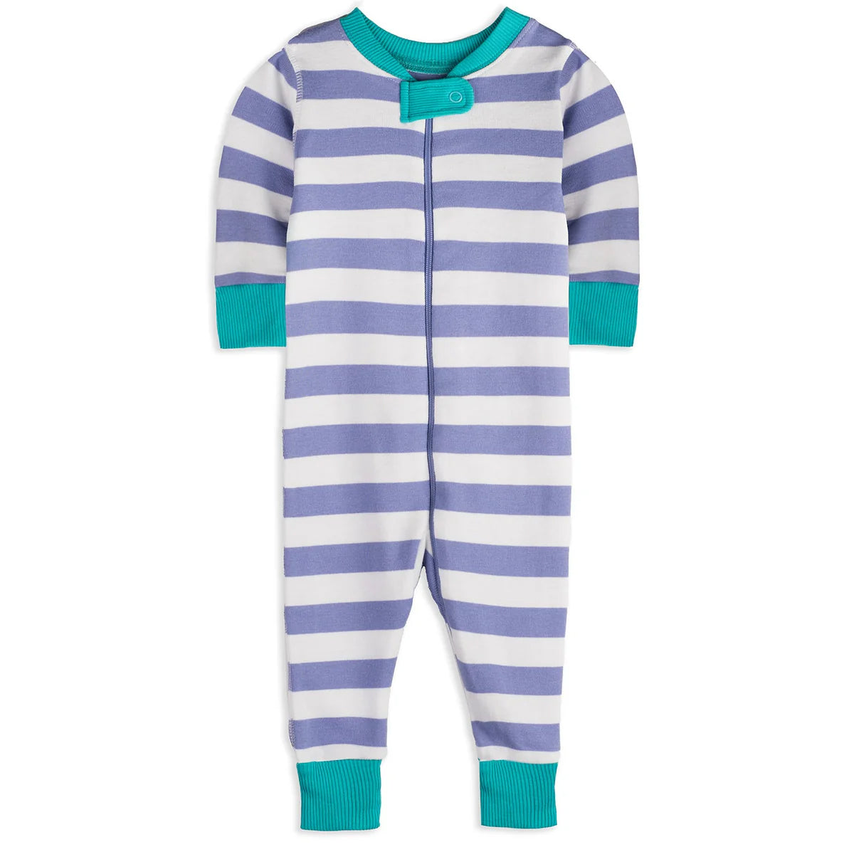 Mightly Girls Periwinkle Stripe 1-piece Non-footed Pajamas Size: 0-3 Months Periwinkle Stripe
