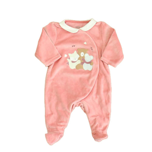 Obaibi Girls Pink Bears Long Sleeve Outfit Size: 1 Month Pink Bears