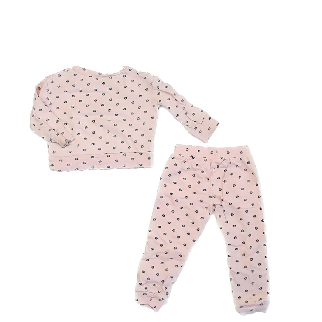 Splendid Girls Pink | Black Polka Dots Apparel Sets Size: 2T Pink | Black Polka Dots