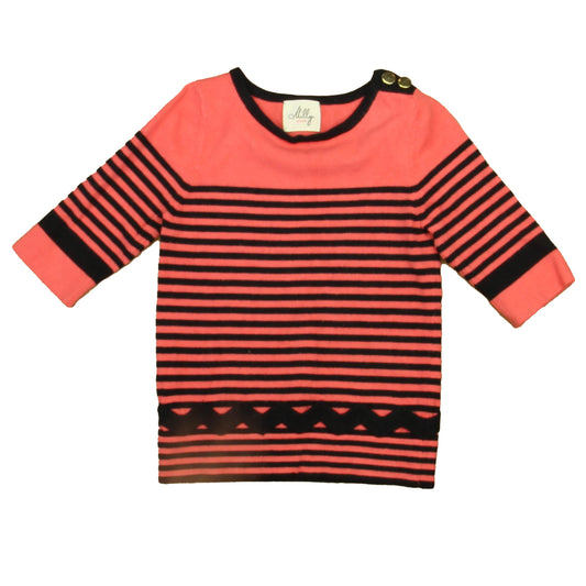 Milly Minis Girls Pink | Black Stripe Sweater Size: 3T Pink | Black Stripe