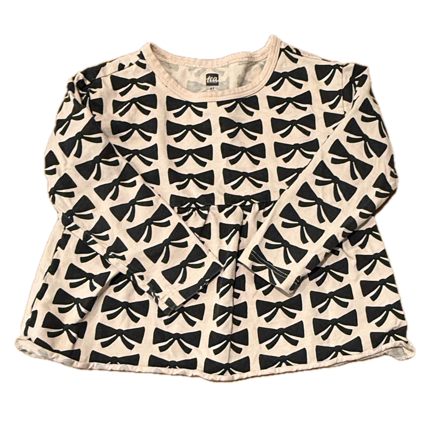 Tea Collection Girls Pink | Black Long Sleeve T-Shirt Size: 2T Pink | Black