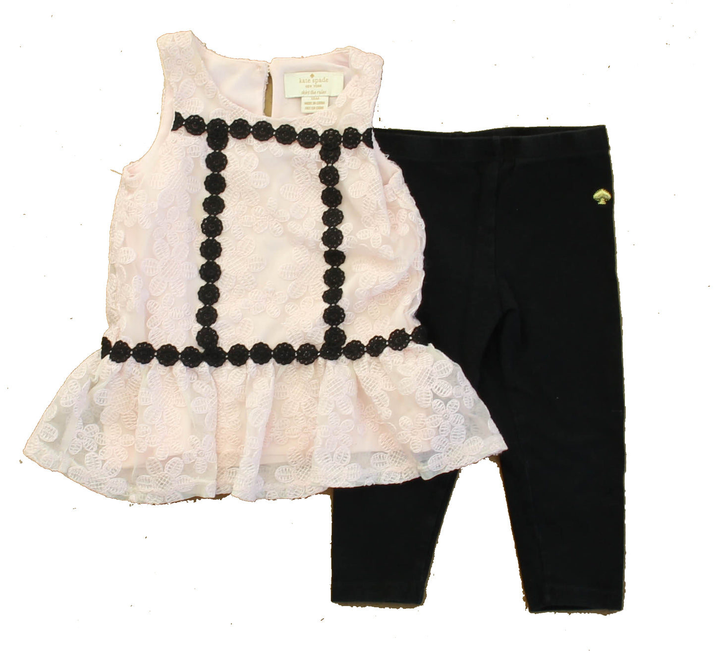 Kate Spade Girls Pink | Black Apparel Sets Size: 18 Months Pink | Black